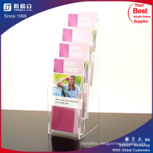 Good Quality 4 Tiers Acrylic Sign Brochure Stands Holders Rack